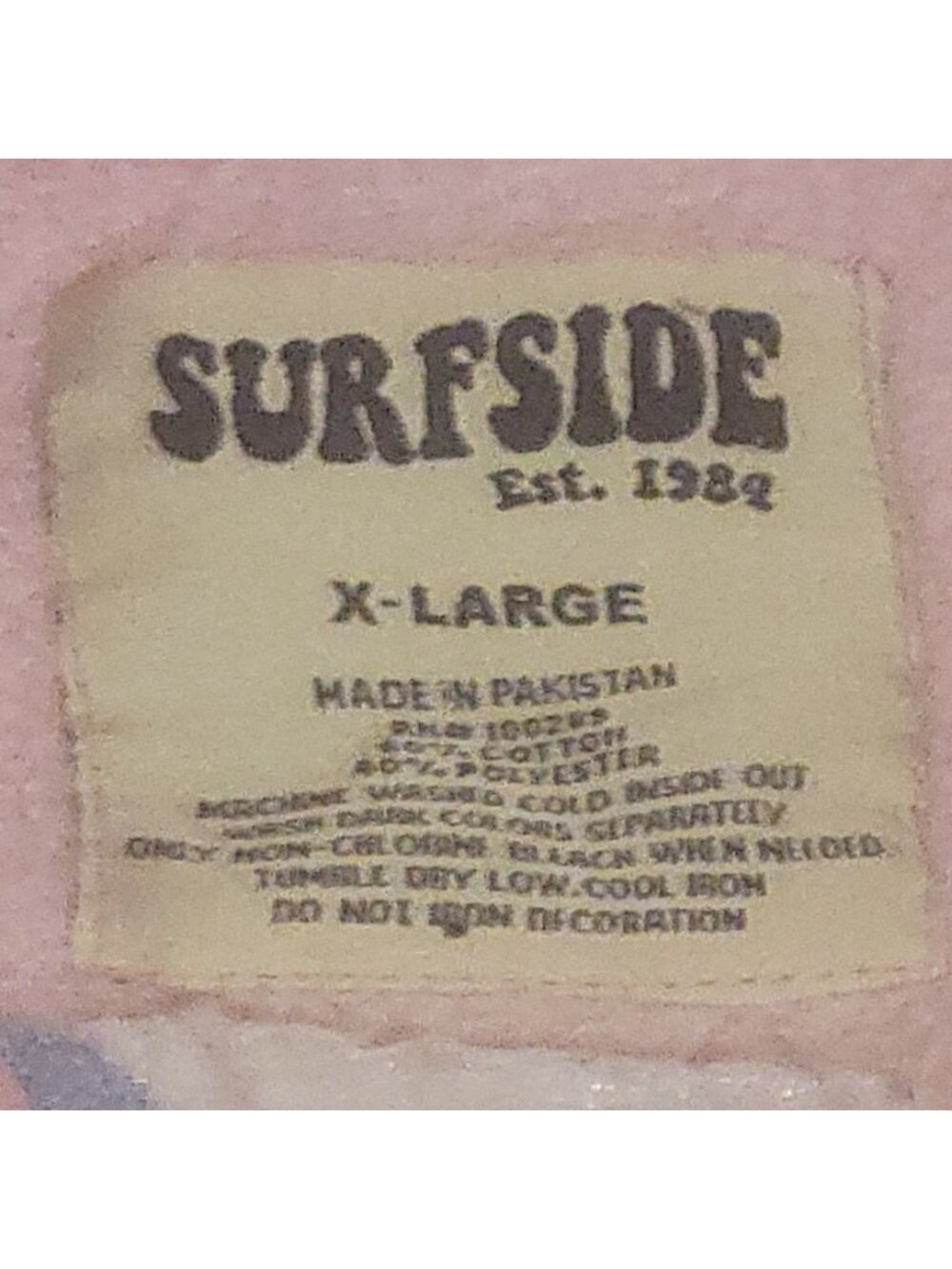 Vtg Detroit Michigan Good Vibes Graphic Pink Sweatshirt XL Surfside 1984 Cotton - Picture 12 of 13